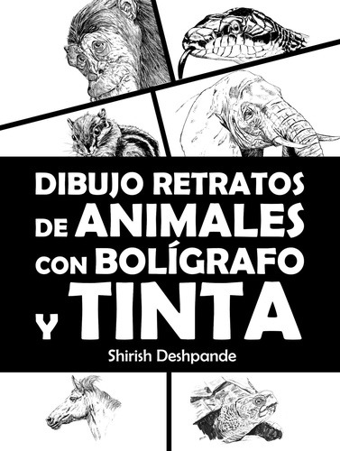  Shirish Deshpande - Dibujo retratos de animales con bolígrafo y tinta - Bocetos con bolígrafo, tinta y acuarela en papel coloreado.