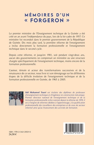 Mémoires d'un "forgeron". Témoignage autobiographique sur l'évolution de l'enseignement technique et de la formation professionnelle en République de Guinée