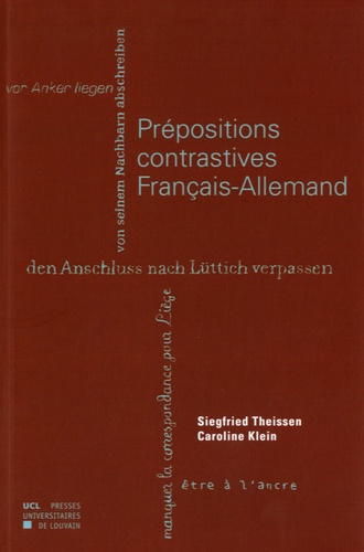Siegfried Theissen et Caroline Klein - Prépositions contrastives français-allemand.