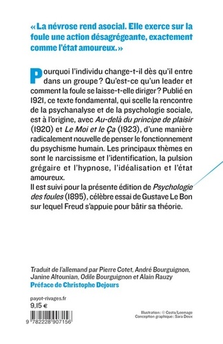 Psychologie des foules et analyse du moi. Suivi de Psychologie des foules (Gustave Le Bon)