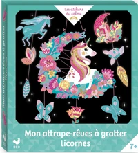 Mon attrape-rêves à gratter licornes - mini boîte avec accessoires