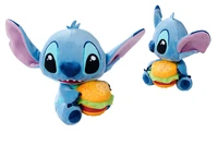 Peluche Disney - Stitch mangeant un hamburger (25 cm)