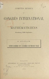 Sur la notion d'ordre d'un ensemble de mesure nulle