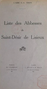Liste des abbesses de Saint-Désir de Lisieux