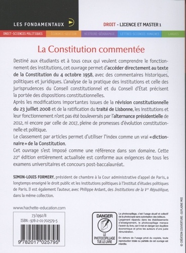 La Constitution commentée. Article par article  Edition 2019