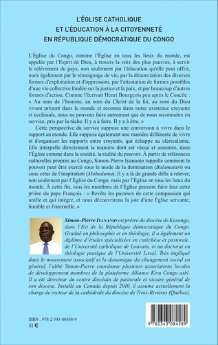 L'Eglise catholique et l'éducation à la citoyenneté en République démocratique du Congo