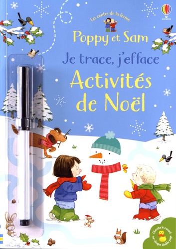 Activités de Noël Poppy et Sam. Avec un feutre effaçable