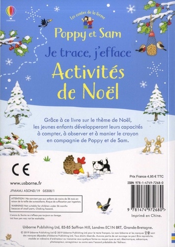 Activités de Noël Poppy et Sam. Avec un feutre effaçable