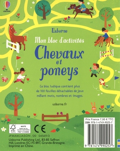 Mon bloc d'activités Chevaux et poneys