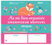 Mini-organiseur Mémoniak Ma vie bien organisée, calendrier mensuel, septembre 2026-décembre 2027