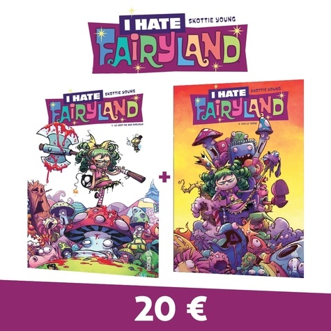 Skottie Young - I hate Fairyland  : Pack en 2 volumes : Tome 1, Le vert de ses cheveux ; Tome 2, Sur le trône.