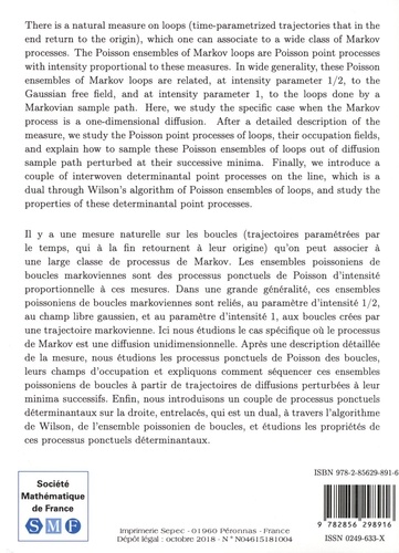 Mémoires de la SMF N° 158/2018 Poisson ensembles of loops of one-dimensional diffusions