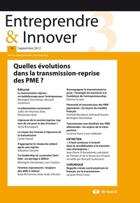 De Boeck Supérieur - Entreprendre & Innover N° 14, 2012/2 : Quelles évolutions dans la transmission-reprise des PME ?.
