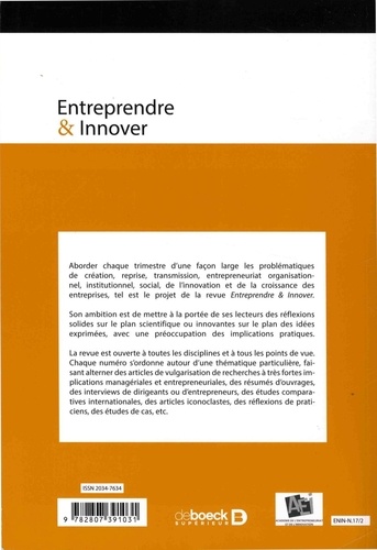 Entreprendre & Innover N° 33, 2017/2 Graine d'entrepreneurs