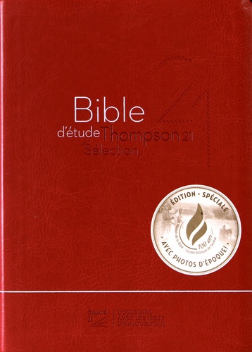  Société biblique de Genève - Bible d'étude Thompson 21 Sélection - Couverture souple Vivella rouge.