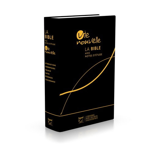  Société biblique de Genève - La Bible Segond 21 avec notes d'étude Vie nouvelle - Couverture rigide, toile-skyvertex, noire.