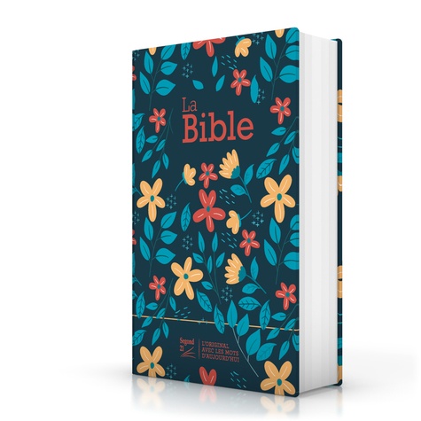 La Bible Segond 21 compacte avec notes standard. Couverture rigide, toilée matelassée, motif fleuri
