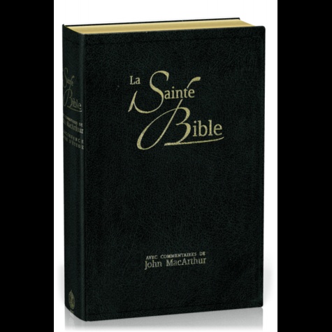  Société biblique de Genève - La Sainte Bible - Nouvelle édition de Genève 1979, couverture souple, fibrocuir, tranches or, noir.