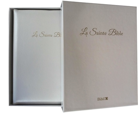  Société biblique française - La sainte Bible cuir blanc tranches or, glissière.