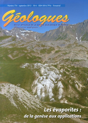 Gérard Sustrac - Géologues N° 174, Septembre 2012 : Les évaporites : de la genèse aux applications.