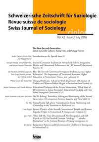 Sandro Cattacin et Rosita Fibbi - Revue suisse de sociologie N° 42 2/2016 : The New Second Generation.