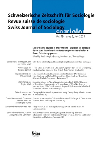 Sandra Hupka-Brunner et Ben Jann - Revue suisse de sociologie Volume 49 N° 2/2023 : 20 years of TREE (Transitions from Education to Employment): Exploring life courses in their making.