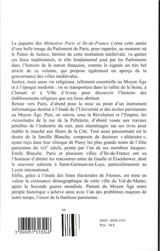 Paris et Ile-de-France. Mémoires Tome 68