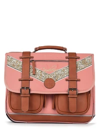 cartable pink shinny 38 cm 2 compartiments