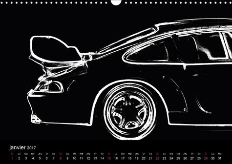 911 lignes. Les belles lignes d'une voiture de sport allemande. Calendrier mural A3 horizontal  Edition 2017