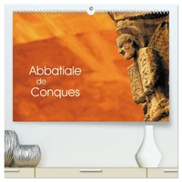 Abbatiale de Conques  (Calendrier mural 2026 DIN A2 vertical) calendrier de bureau