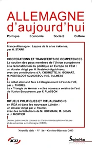 Allemagne d'aujourd'hui N° 166, octobre-décembre 2004