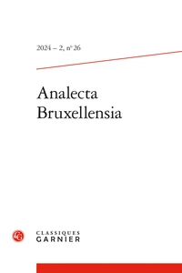Analecta Bruxellensia N° 26, 2024-2