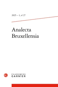 Analecta Bruxellensia N° 27, 2025-1