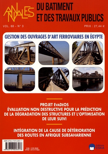 François Buyle-Bodin - Annales du bâtiment et des travaux publics Volume 68 N° 3, septembre 2016 : Gestion des ouvrages d'art ferroviaires en Egypte.