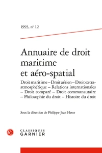 Annuaire de droit maritime et aéro-spatial
