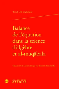 Balance de l'équation dans la science d'algèbre et al-muqbala