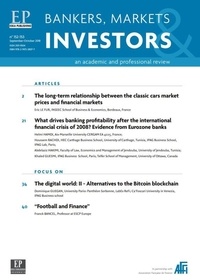  JF BOULIER-PH BERTRAND & ALL - Bankers, Market & Investors N° 152-153 : What drives banking profitability after the int.fin crisis of 2008 ?.