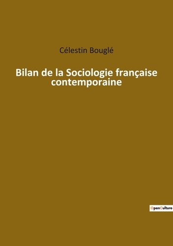 Sociologie et Anthropologie  Bilan de la Sociologie française contemporaine
