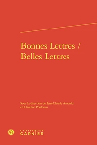 Bonnes lettres / belles lettres