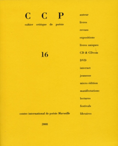 Jean-François Bory et Jean Daive - Cahier critique de poésie N° 16 : Royet-Journoud. 1 CD audio