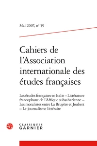 Les études françaises en Italie ; Littérature francophone de l'Afrique subsaharienne