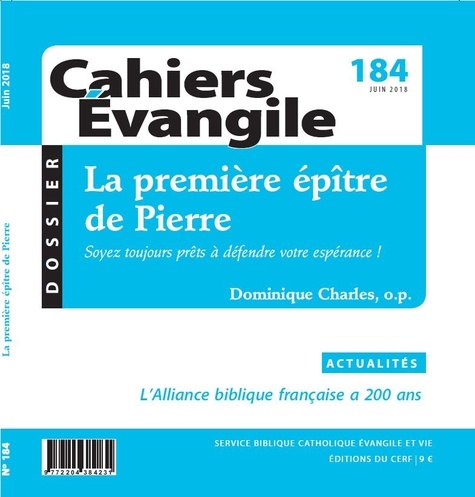 Cahiers Evangile N° 184, juin 2018 La première épître de Pierre