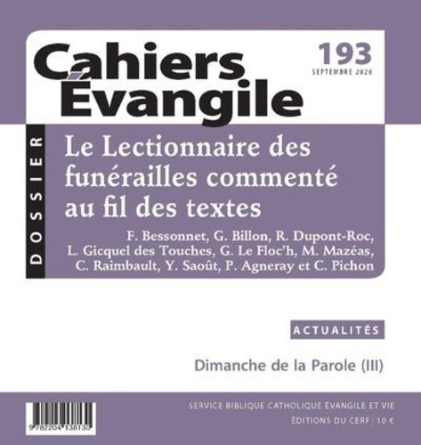 Eric Morin - Cahiers Evangile N° 193, septembre 2020 : .