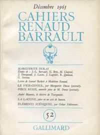  Collectifs - Cahiers Renaud-Barrault N° 52, décembre 1965 : Marguerite Duras.