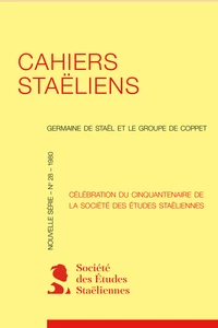 Célébration du cinquantenaire de la Société des études staëliennes
