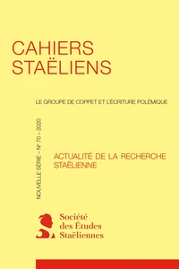 Cahiers staëliens N° 70, 2020