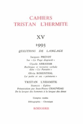 Cahiers Tristan L'Hermite N° 15, 1993