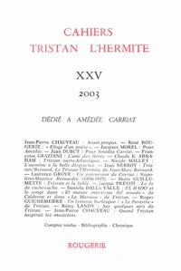 Cahiers Tristan L'Hermite N° 25, 2003