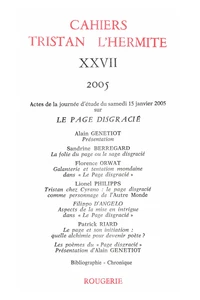 Actes de la journée d'étude du samedi 15 janvier 2005 sur Le page disgracié