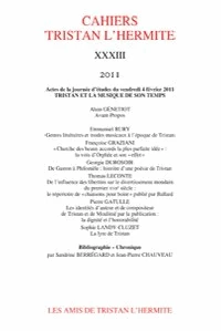 Cahiers Tristan L'Hermite N° 33, 2011